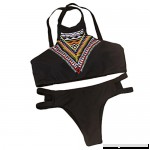 Bohemia High Neck Bikini Set Floral African Print Printed Swimsuit Padded Top Beach Wear 2018 Style New Black' B079JNT95L